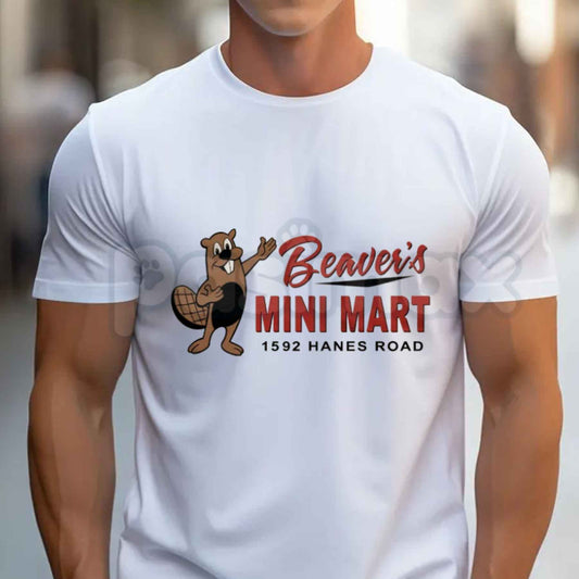 Beaver's Mini Mart Logo T-Shirt – Retro Nostalgic Store Graphic Unisex Cotton Tee-Pasimax