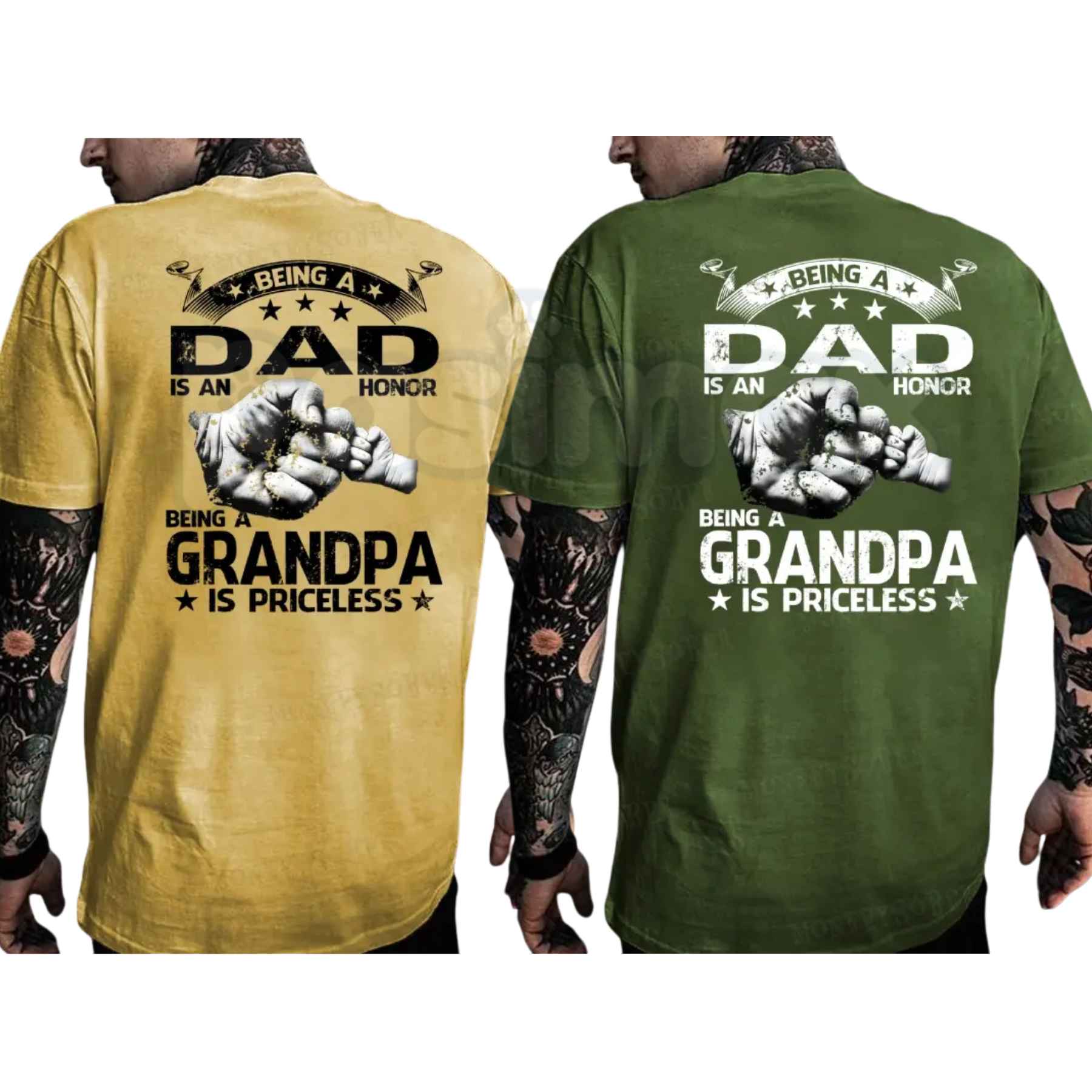 Being A Dad Is An Honor Being Grandpa Is Priceless Graphic T-Shirt – Mens Father's Day Cotton Tee-Pasimax