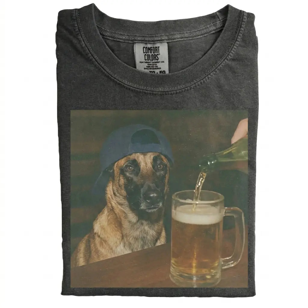 Comfort Colors® Custom Dog Breeds Beer T-Shirt – Vintage 90s Funny Edgy Dog Meme Tee, Aesthetic Brewery Lover Dog Dad Gift Shirt