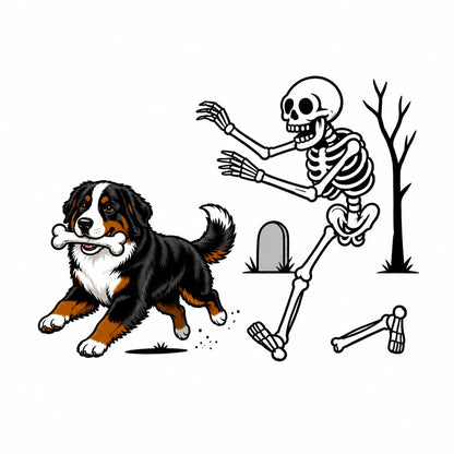 Comfort Colors® Dog Breeds Halloween Skeleton T-Shirt – Funny Spooky Season Pet Lover Graphic Tee, Retro Aesthetic Dog Costume Unisex Top