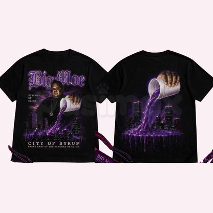 Big Moe Heavy Cotton Unisex Graphic T-Shirt – Houston Texas Screwed Up Click DJ Screw Tee, Vintage 713 Rap Crewneck Streetwear T-Shirt-Pasimax