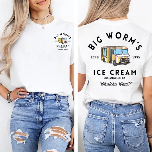 Big Worm's Ice Cream T-Shirt - "Whatchuwant" Friday Movie Tee, Unisex Classic Cotton Apparel-Pasimax