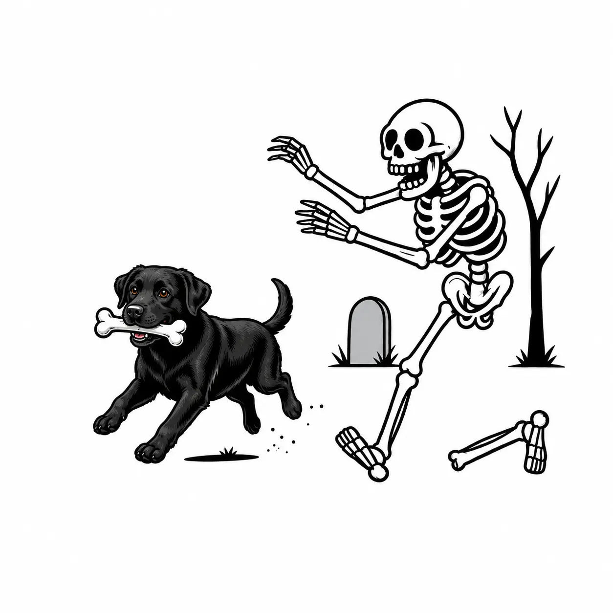 Comfort Colors® Dog Breeds Halloween Skeleton T-Shirt – Funny Spooky Season Pet Lover Graphic Tee, Retro Aesthetic Dog Costume Unisex Top