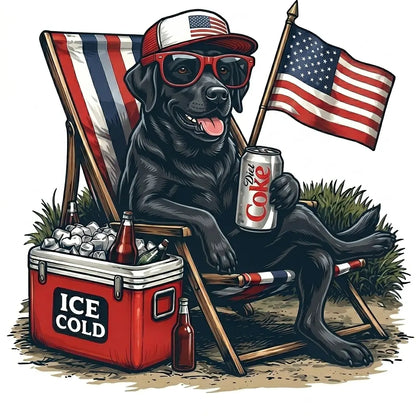 Comfort Colors® 50+ Dog Funny 4th of July T-Shirt – Retro Labrador Retriever Diet Coke Graphic Tee, Patriotic Animal Meme Shirt, Vintage USA Dog Lover Top