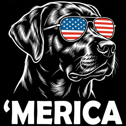 Comfort Colors® Patriotic Dog 4th of July T-Shirt – Funny "Merica" Golden Retriever & Australian Shepherd Shirt, Retro Independence Day Dog Lover Tee