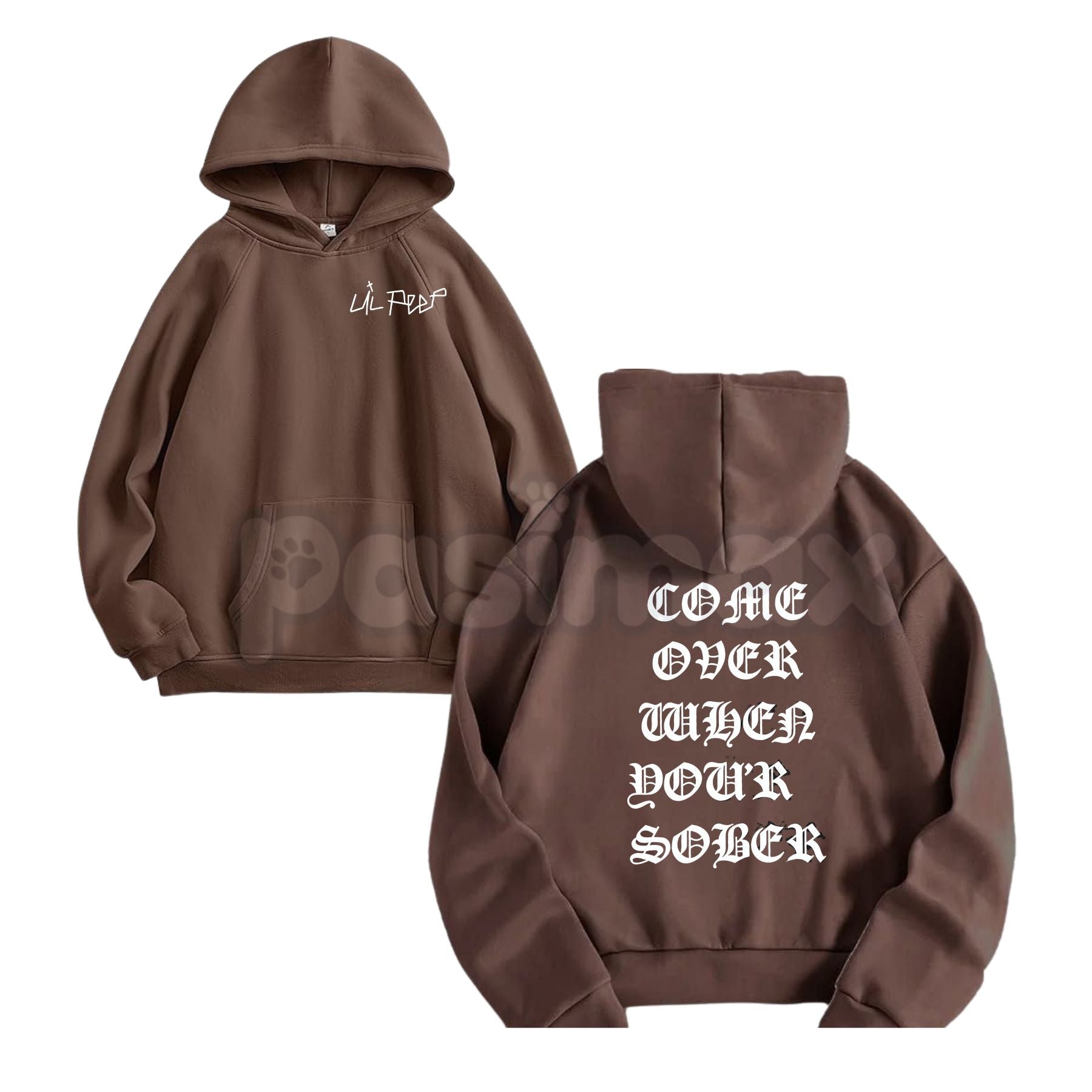 Black Lil Peep 'Come Over When You're Sober' Hoodie – COWYS Tribute Streetwear, GothBoiClique Aesthetic Pullover, Unisex-Pasimax