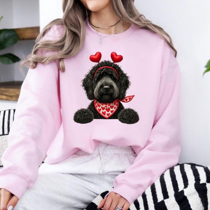 Valentine's Dog Sweatshirt | My Dog is My Valentine Crewneck | Retro Puppy Heart Graphic Jumper | Dog Mom Valentine's Day Gift