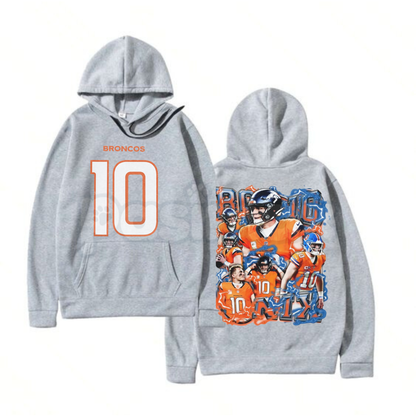 Bo Nix Vintage Football Hoodie – Denver Broncos QB Tribute Pullover, Retro College Draft Apparel, Unisex-Pasimax