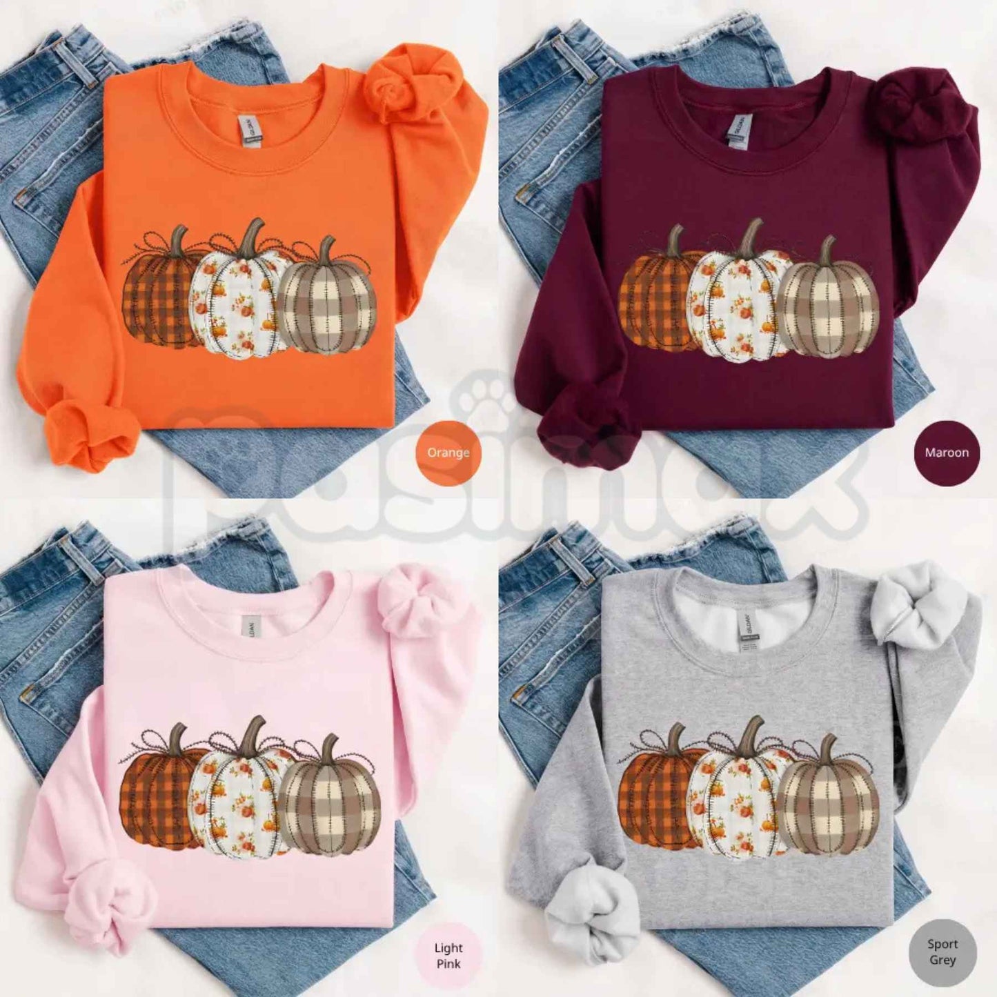 Boho Fall Pumpkin Sweatshirt | Earthy Botanical Autumn Crewneck-Pasimax