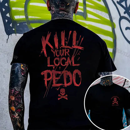 Bold Red Letter T-Shirt - High-Contrast Graphic Tee, Unisex Statement Slogan Shirt, Classic Black/White Red Print Apparel-Pasimax