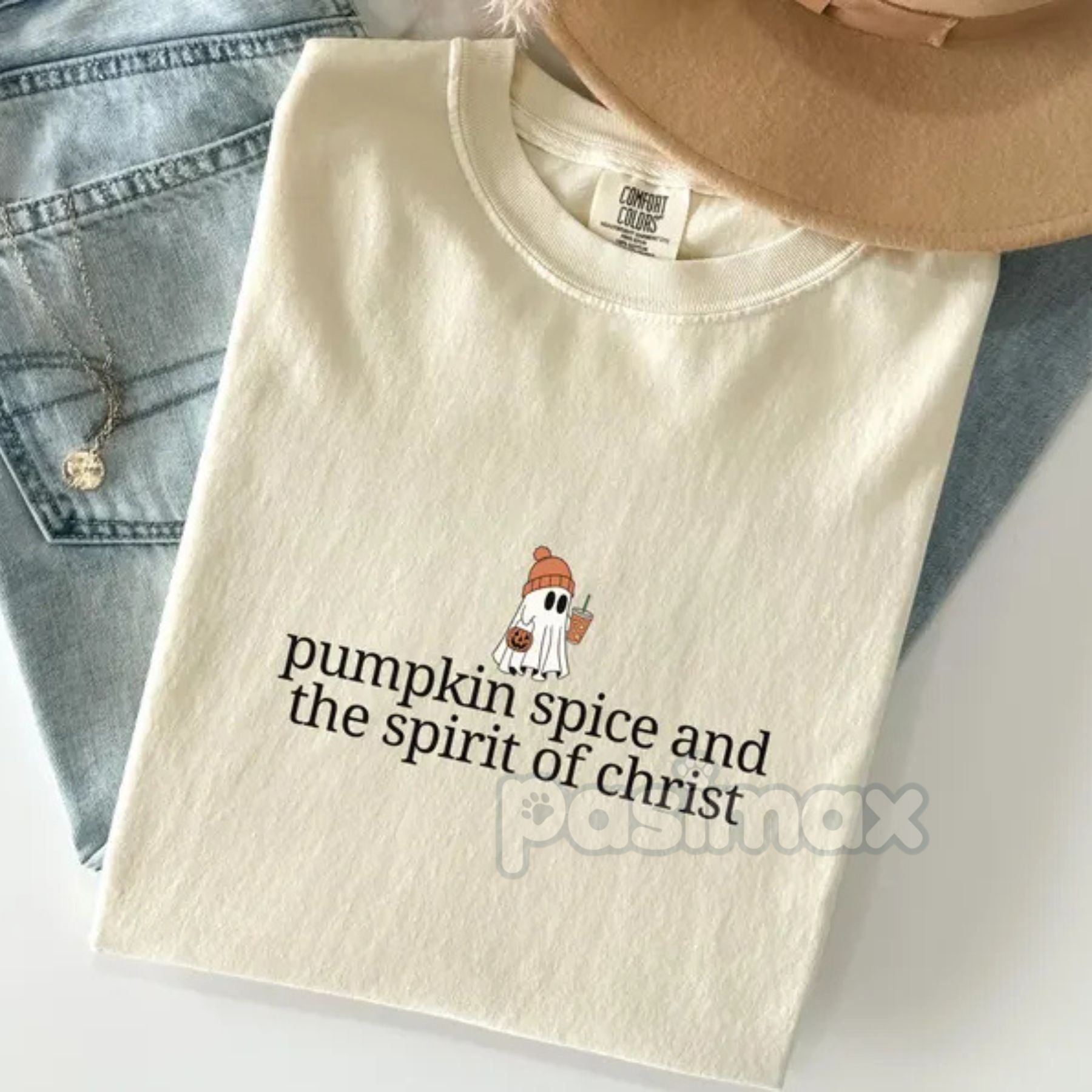 'Boo-lieve In Jesus' Christian Halloween Shirt – Spooky Faith Tee, Cute Ghost Graphic, Gift for Believers-Pasimax