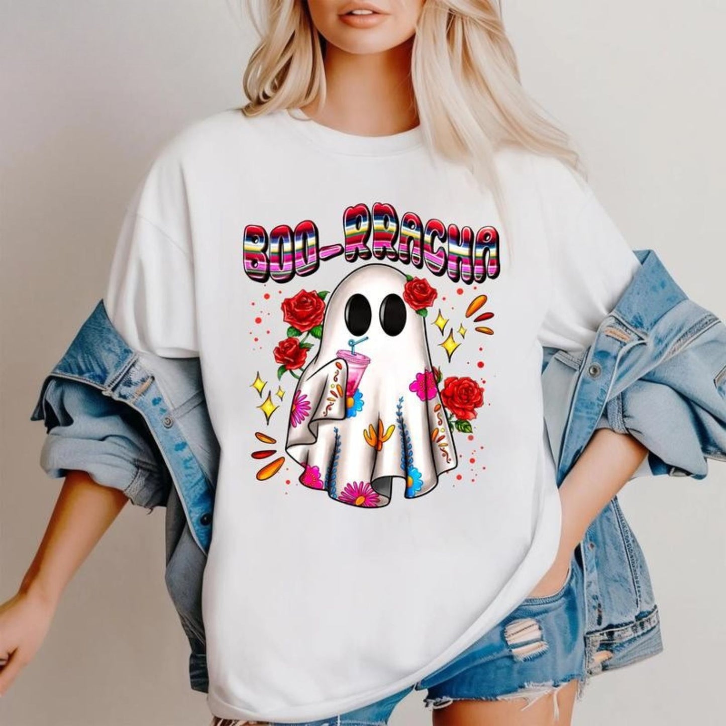 Boo-zy Ghost Halloween T-Shirt - Funny Spooky Season Party Tee, Cute Graphic Apparel-Pasimax