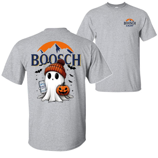Boosch Light Halloween Tee - Spooky Ghost & Pumpkin 2-Sided Shirt, Funny Beer Parody-Pasimax