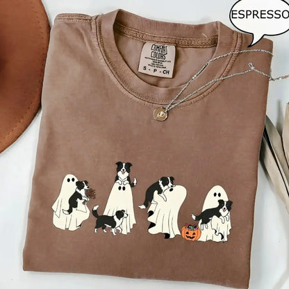 Comfort Colors® Custom Dog Halloween T-Shirt – Breeds Available Ghost Boba Tea Funny Pet Graphic Tee, Spooky Dog Lover Unisex Top