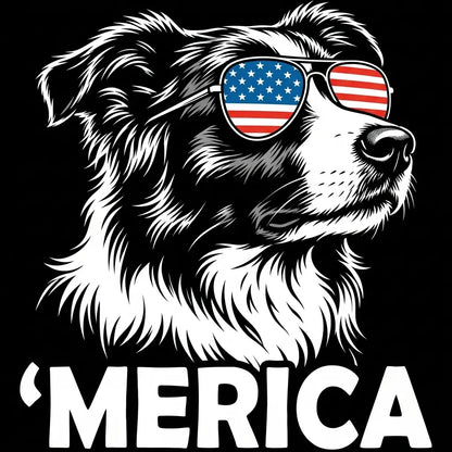 Comfort Colors® Patriotic Dog 4th of July T-Shirt – Funny "Merica" Golden Retriever & Australian Shepherd Shirt, Retro Independence Day Dog Lover Tee