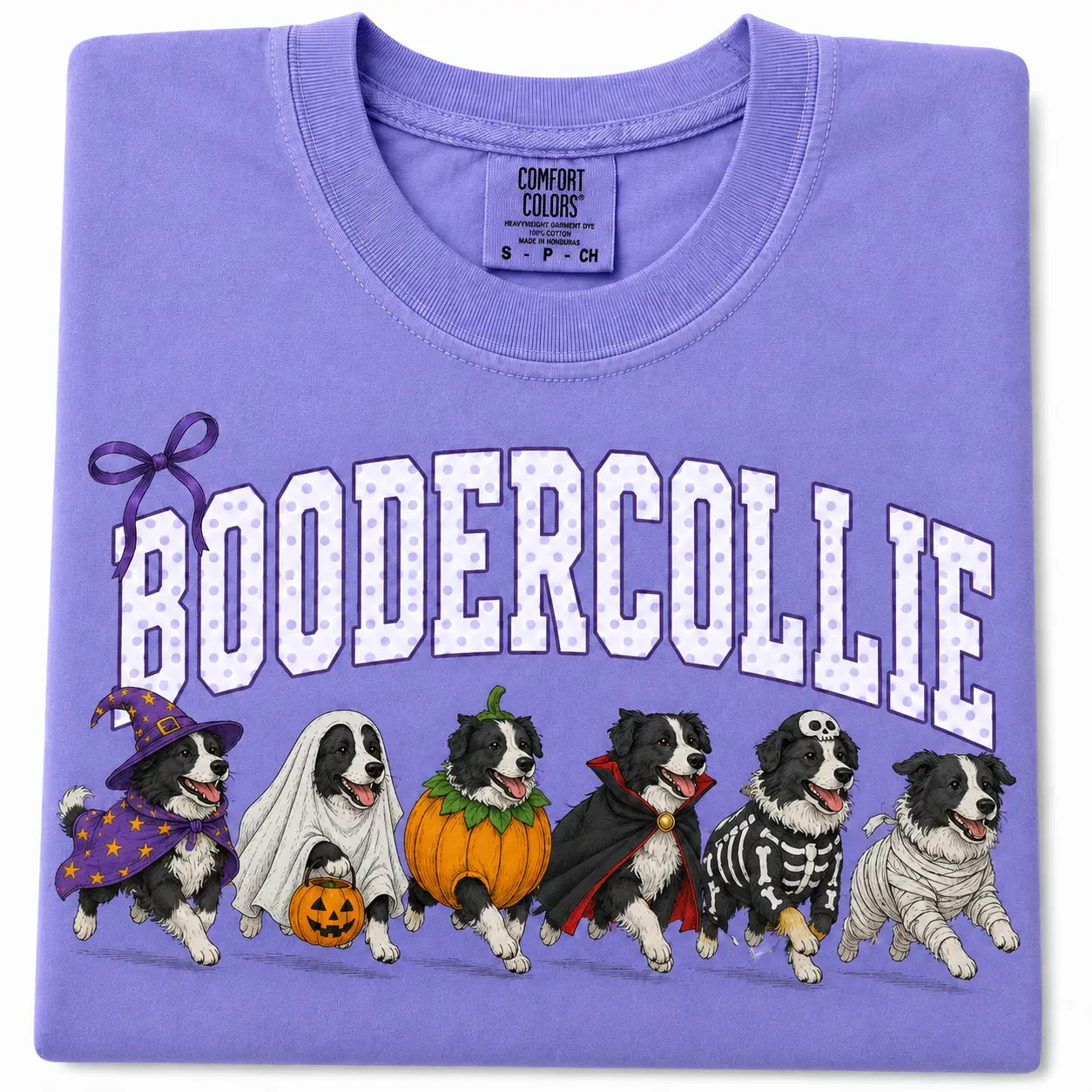 Comfort Colors® Dog Breeds Halloween T-Shirt – Funny Dog Mom Spooky Season Graphic Tee, Vintage Pet Lover Unisex Top
