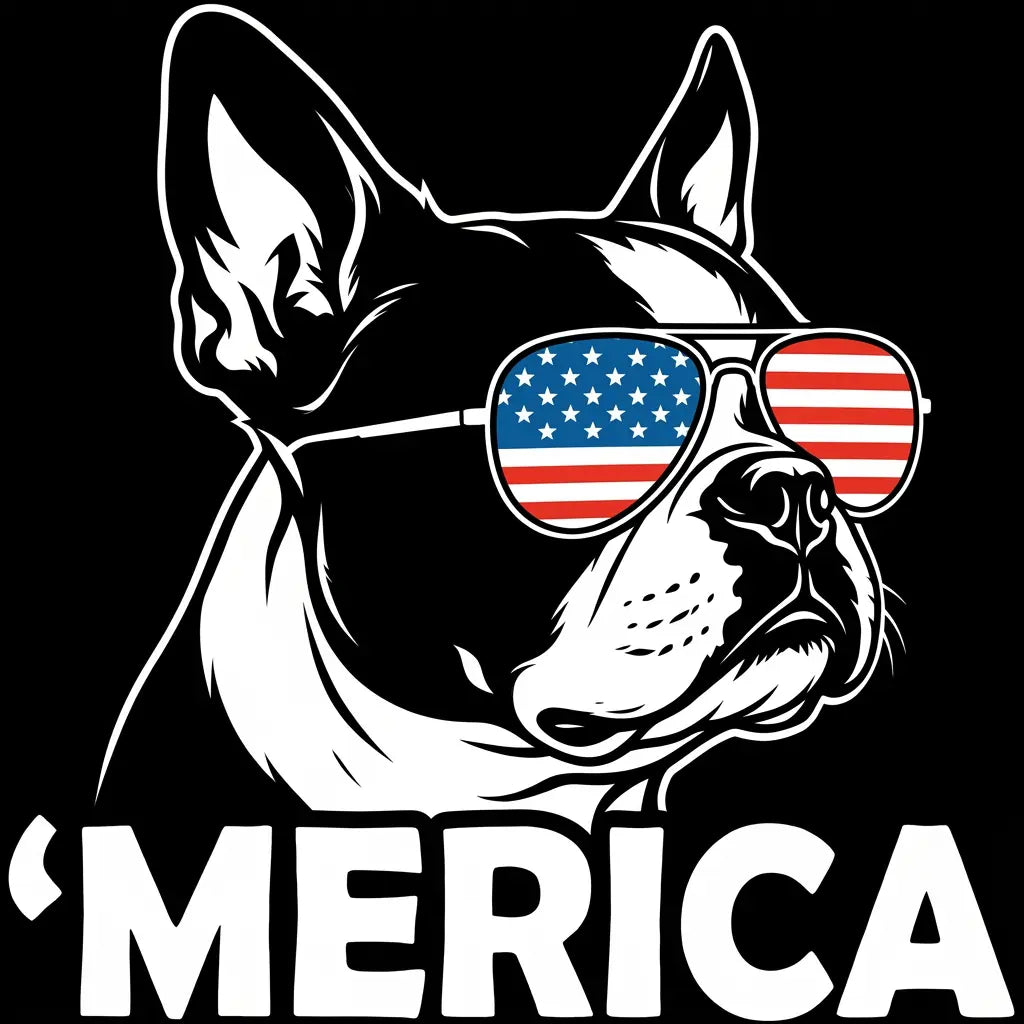 Comfort Colors® Patriotic Dog 4th of July T-Shirt – Funny "Merica" Golden Retriever & Australian Shepherd Shirt, Retro Independence Day Dog Lover Tee