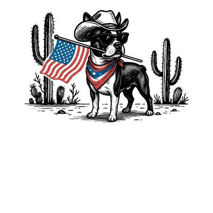 Comfort Colors® Patriotic Western Dog T-Shirt – 50+ Dog Breeds, Cowboy Hat & USA Flag Graphic Tee, Retro 4th of July Dog Lover Gift, Semiquincentennial 2026 Shirt