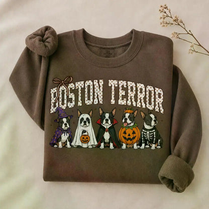 Dark Chocolate 30+ Halloween Dog Breeds Sweatshirt | Dog Mom Fall Crewneck