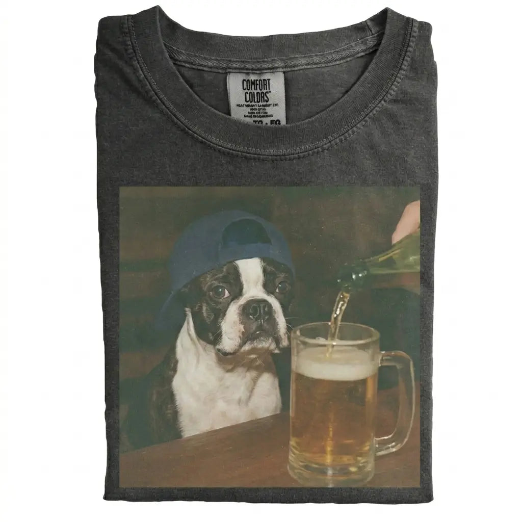 Comfort Colors® Custom Dog Breeds Beer T-Shirt – Vintage 90s Funny Edgy Dog Meme Tee, Aesthetic Brewery Lover Dog Dad Gift Shirt