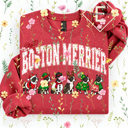 Christmas 30+ Dog Breed Sweatshirt | Merry Dogmas Holly Xmas Crewneck