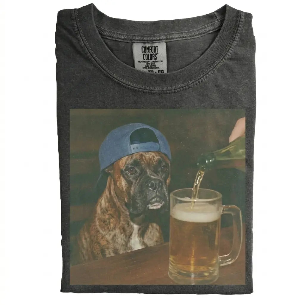 Comfort Colors® Custom Dog Breeds Beer T-Shirt – Vintage 90s Funny Edgy Dog Meme Tee, Aesthetic Brewery Lover Dog Dad Gift Shirt