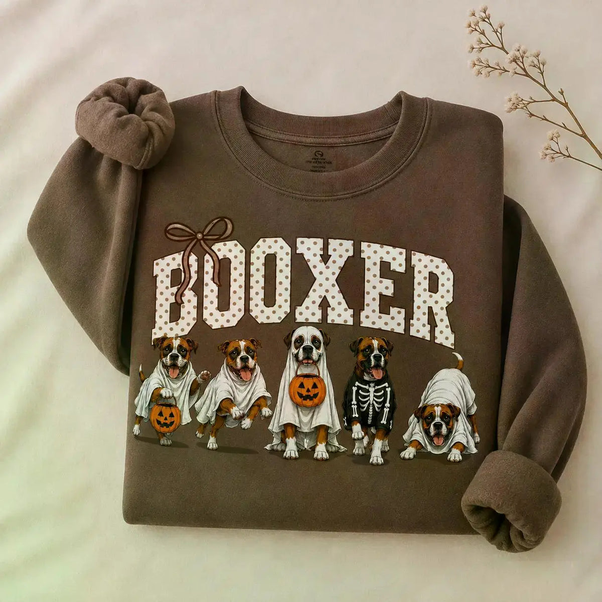 Dark Chocolate 30+ Halloween Dog Breeds Sweatshirt | Dog Mom Fall Crewneck
