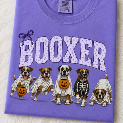 Comfort Colors® Dog Breeds Halloween T-Shirt – Funny Dog Mom Spooky Season Graphic Tee, Vintage Pet Lover Unisex Top
