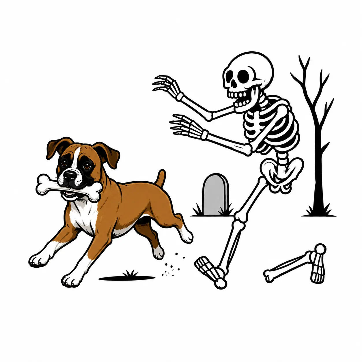 Comfort Colors® Dog Breeds Halloween Skeleton T-Shirt – Funny Spooky Season Pet Lover Graphic Tee, Retro Aesthetic Dog Costume Unisex Top