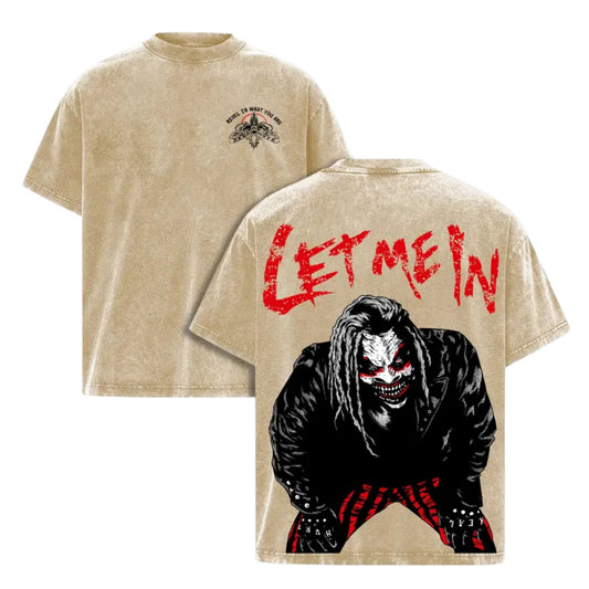 Bray Wyatt "Let Me In" Vintage T-Shirt – WWE Wrestler Graphic Tee, Washed Cotton Unisex-Pasimax