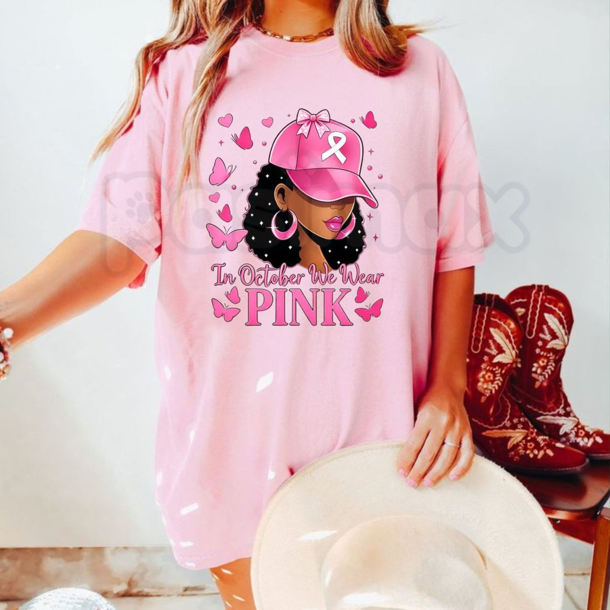 Breast Cancer Awareness Pink Ribbon Butterfly T-Shirt – Hope Warrior Graphic Tee-Pasimax