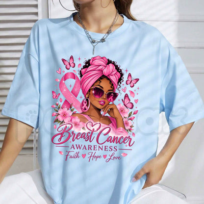 Breast Cancer Survivor Boxing Woman Angel Wings T-Shirt – Fighter Pink Ribbon Graphic Tee-Pasimax