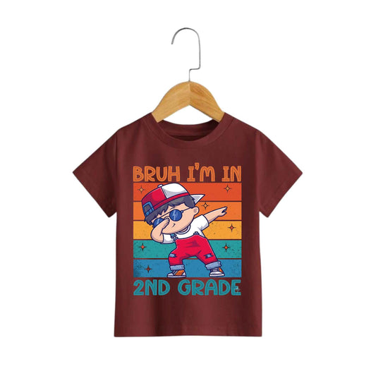 Bro I'm in Second Grade Now T-Shirt – Funny Back to School Boys Cotton Graphic Tee-Pasimax