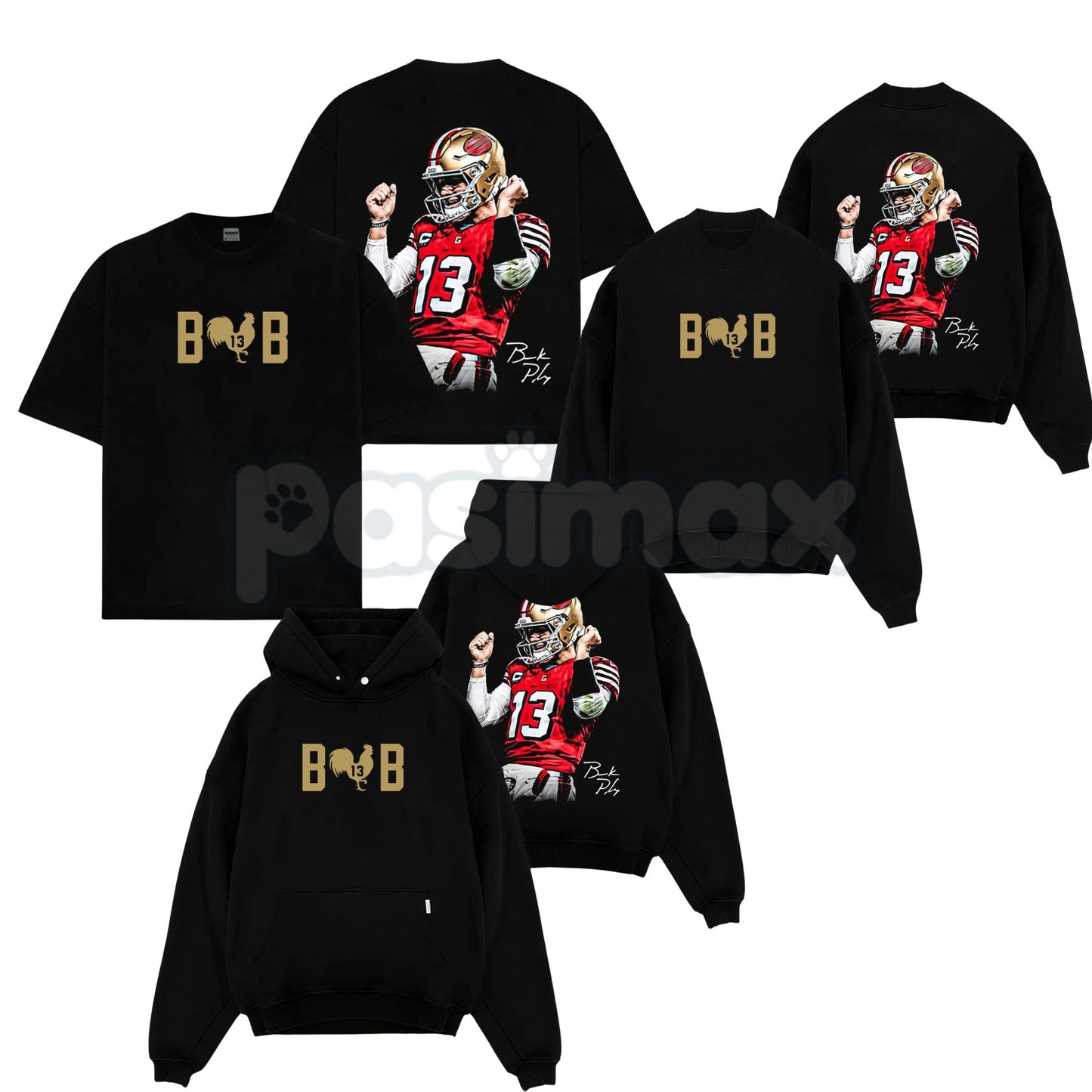 Brock Purdy 13 'Big Cock Brock' For Niner Gang – Funny Game Day Cotton Hoodie, T-Shirt & Sweatshirt-Pasimax