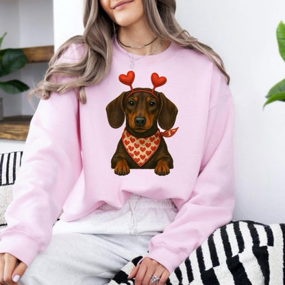 Valentine's Dog Sweatshirt | My Dog is My Valentine Crewneck | Retro Puppy Heart Graphic Jumper | Dog Mom Valentine's Day Gift