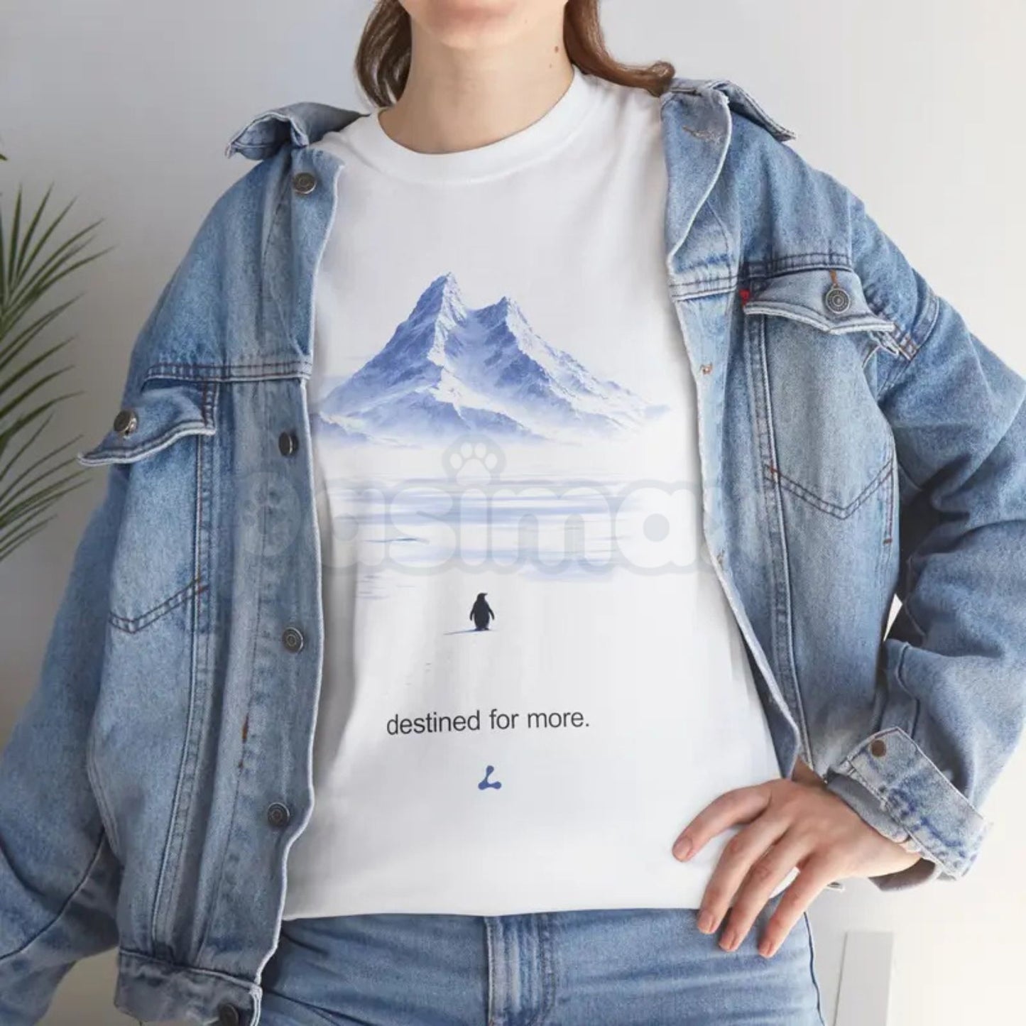 "But Why?" Penguin Mountain T-Shirt - Destined For More Meme Graphic Tee, Werner Herzog Penguin Tribute Shirt, Premium Heavyweight Unisex Existential Humor Top, Minimalist Nature Documentary Apparel, Philosophical Absurdist Streetwear-Pasimax