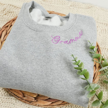 Custom Embroidered Grammie Sweatshirt & Hoodie - Gift for Grandma