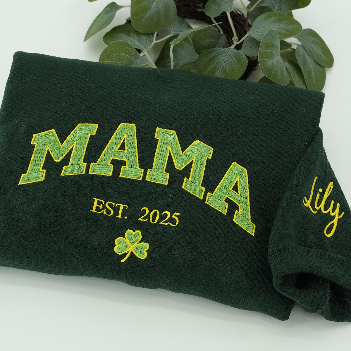 Custom Embroidered Mama Varsity Style Sweatshirt Hoodie with Est Year