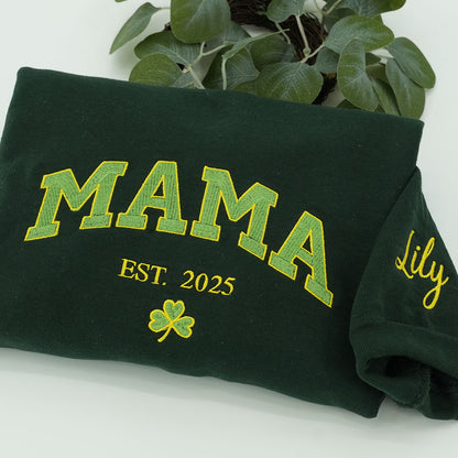 Custom Embroidered Mama Varsity Style Sweatshirt Hoodie with Est Year