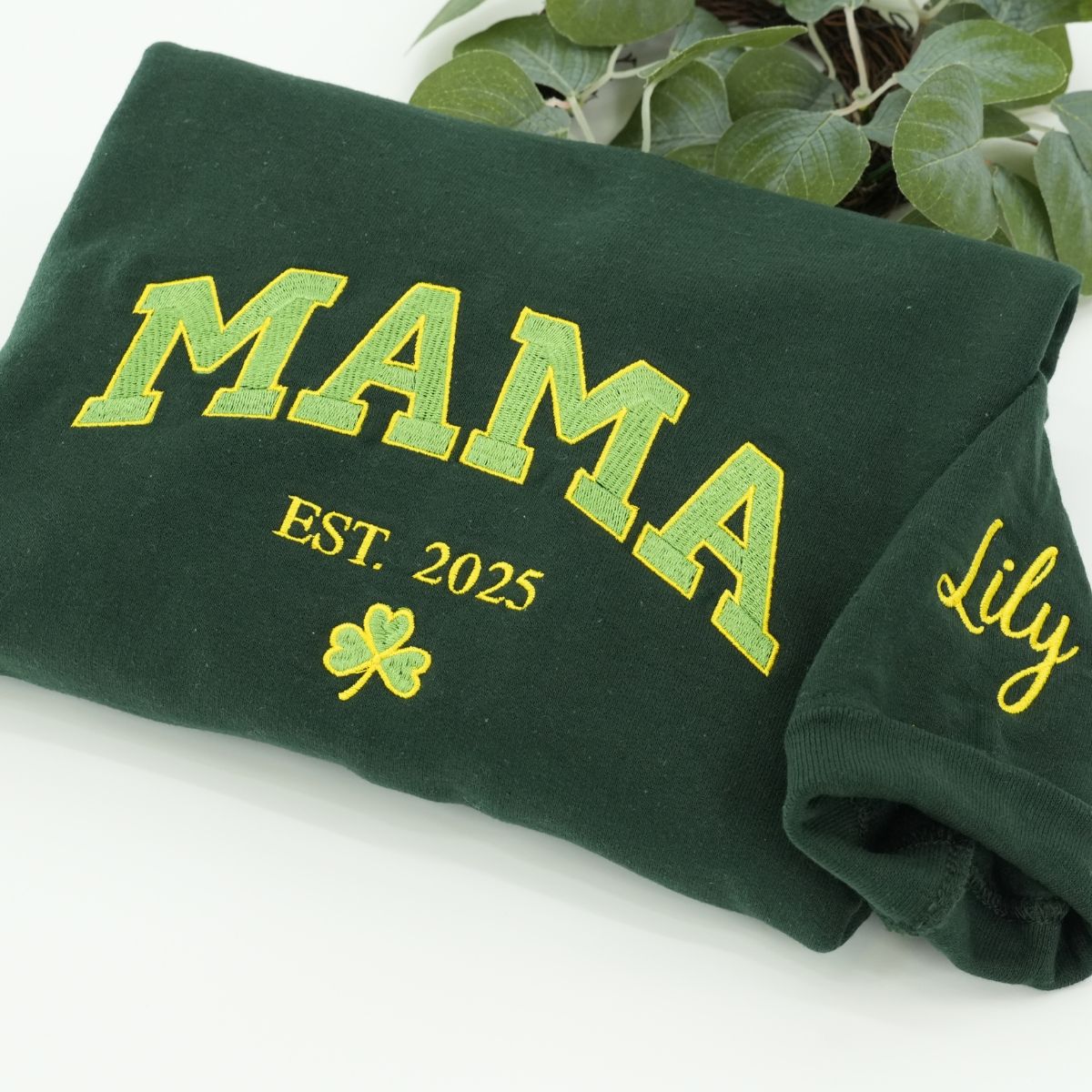 Custom Embroidered Mama Varsity Style Sweatshirt Hoodie with Est Year