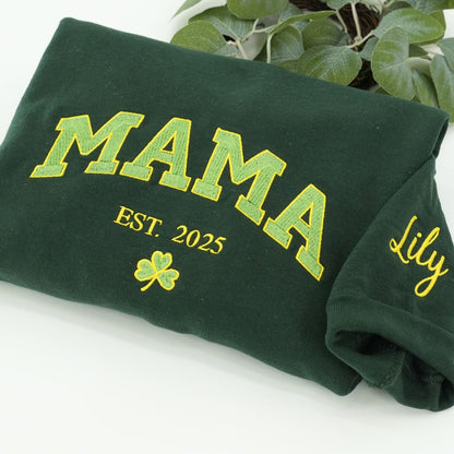 Custom Embroidered Mama Varsity Style Sweatshirt Hoodie with Est Year