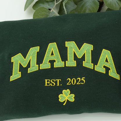 Custom Embroidered Mama Varsity Style Sweatshirt Hoodie with Est Year