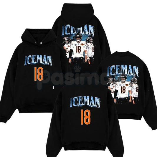 Caleb Williams Iceman #18 Game Day Fit – Bears Nation Cotton Hoodie, Sweatshirt-Pasimax
