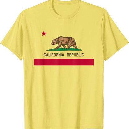 California Republic Flag T-Shirt - Patriotic State Travel USA Gift Tee, California Bear Apparel-Pasimax