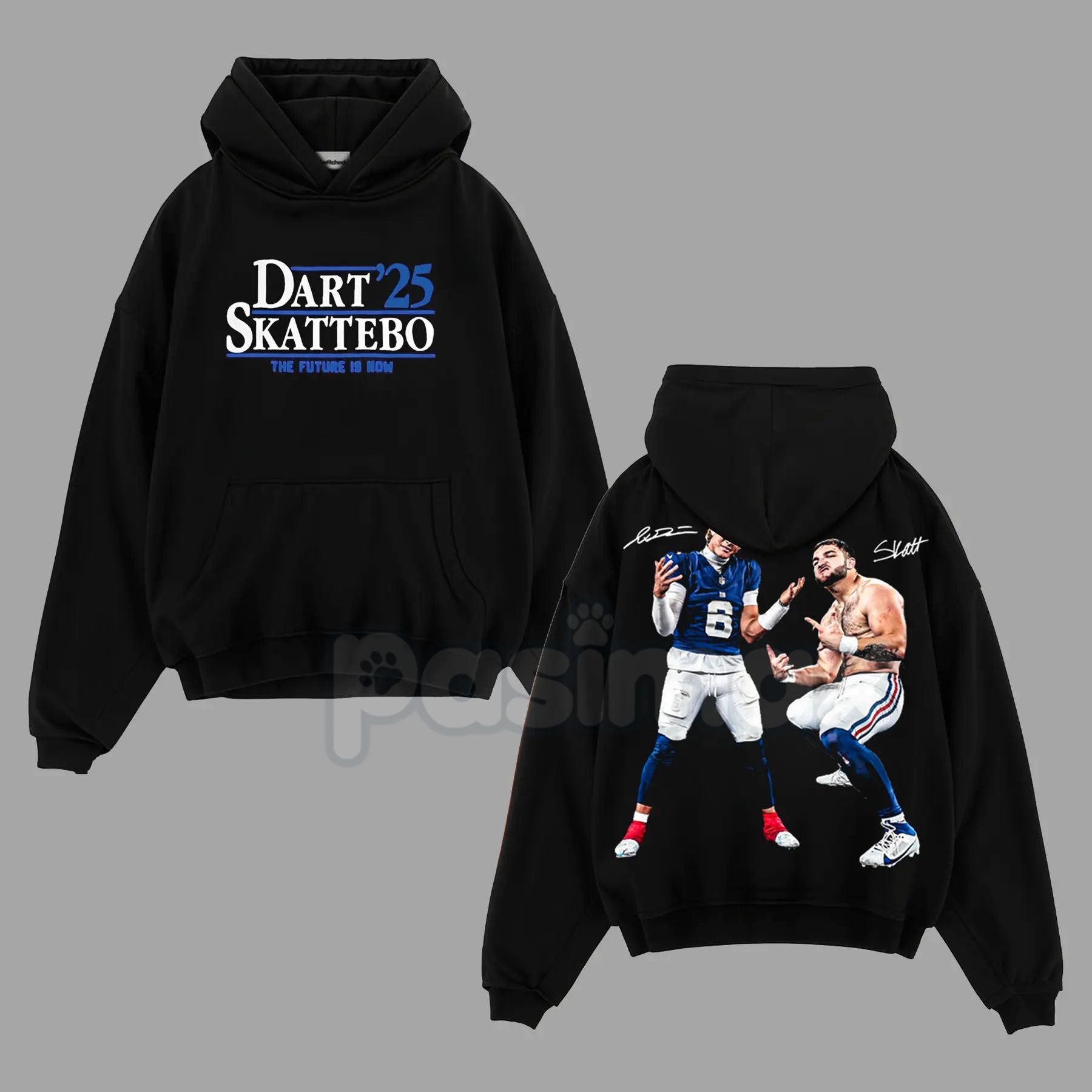 Cam Skattebo & Jaxson Dart Giants Nation Outfit V2 Cotton Hoodie – College Football Fan Pullover, Unisex Game Day Apparel-Pasimax