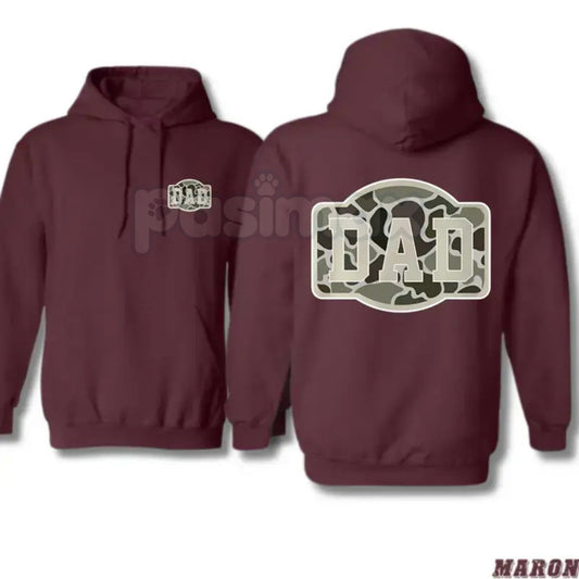 Camo DAD Hoodie – Military-Inspired Bold Design Pullover, Proud Father & Veteran Apparel, Unisex-Pasimax