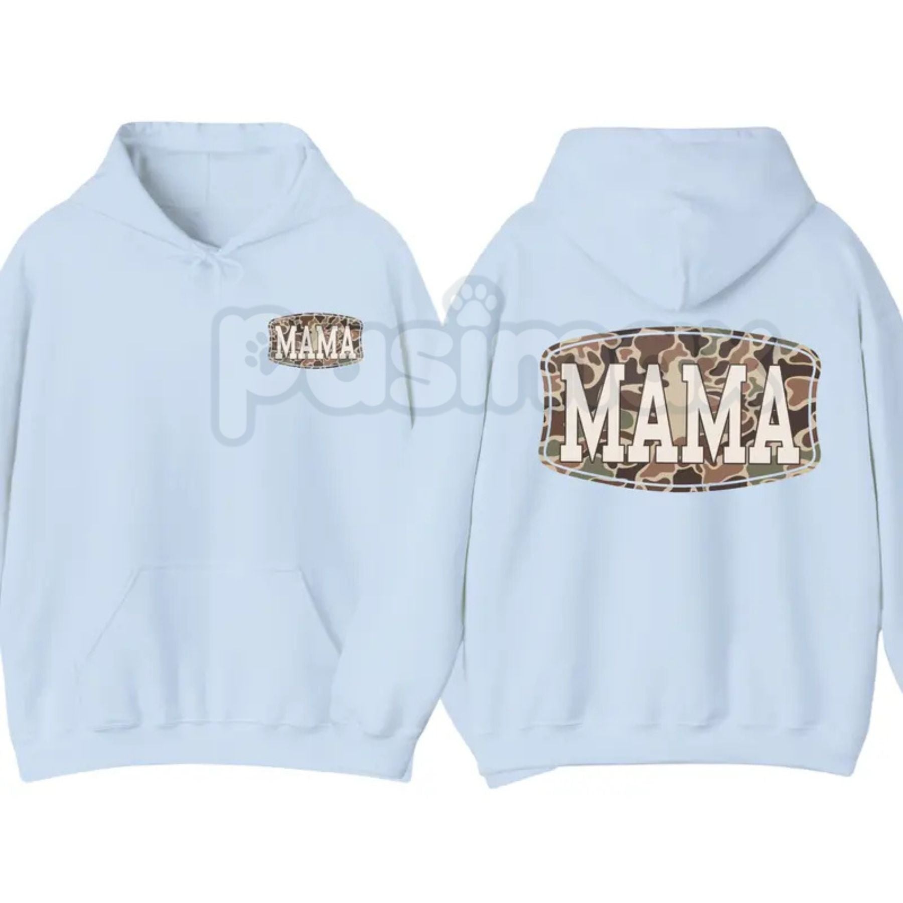 Camo Mama 2-Sided Hoodie – Rugged Outdoor Mom Pullover, Hunting & Country Aesthetic Streetwear, Double-Sided Graphic Sweatshirt-Pasimax