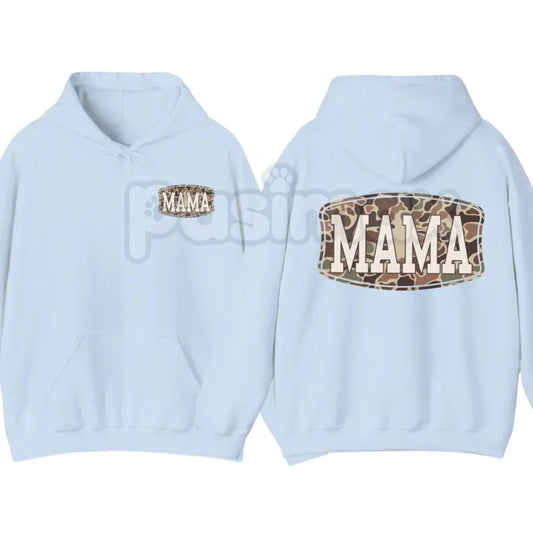 Camo Mama 2-Sided Hoodie – Rugged Outdoor Mom Pullover, Hunting & Country Aesthetic Streetwear, Double-Sided Graphic Sweatshirt-Pasimax