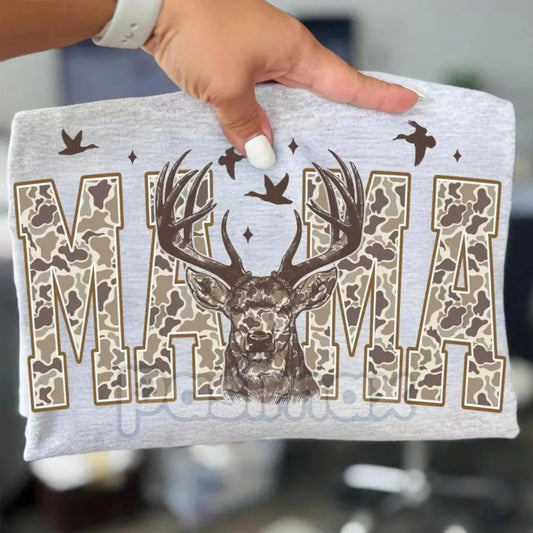 "Camo Mama" Deer Hunting Camouflage T-Shirt - Rustic Hunter Mom Gift - Unisex Outdoors Apparel-Pasimax