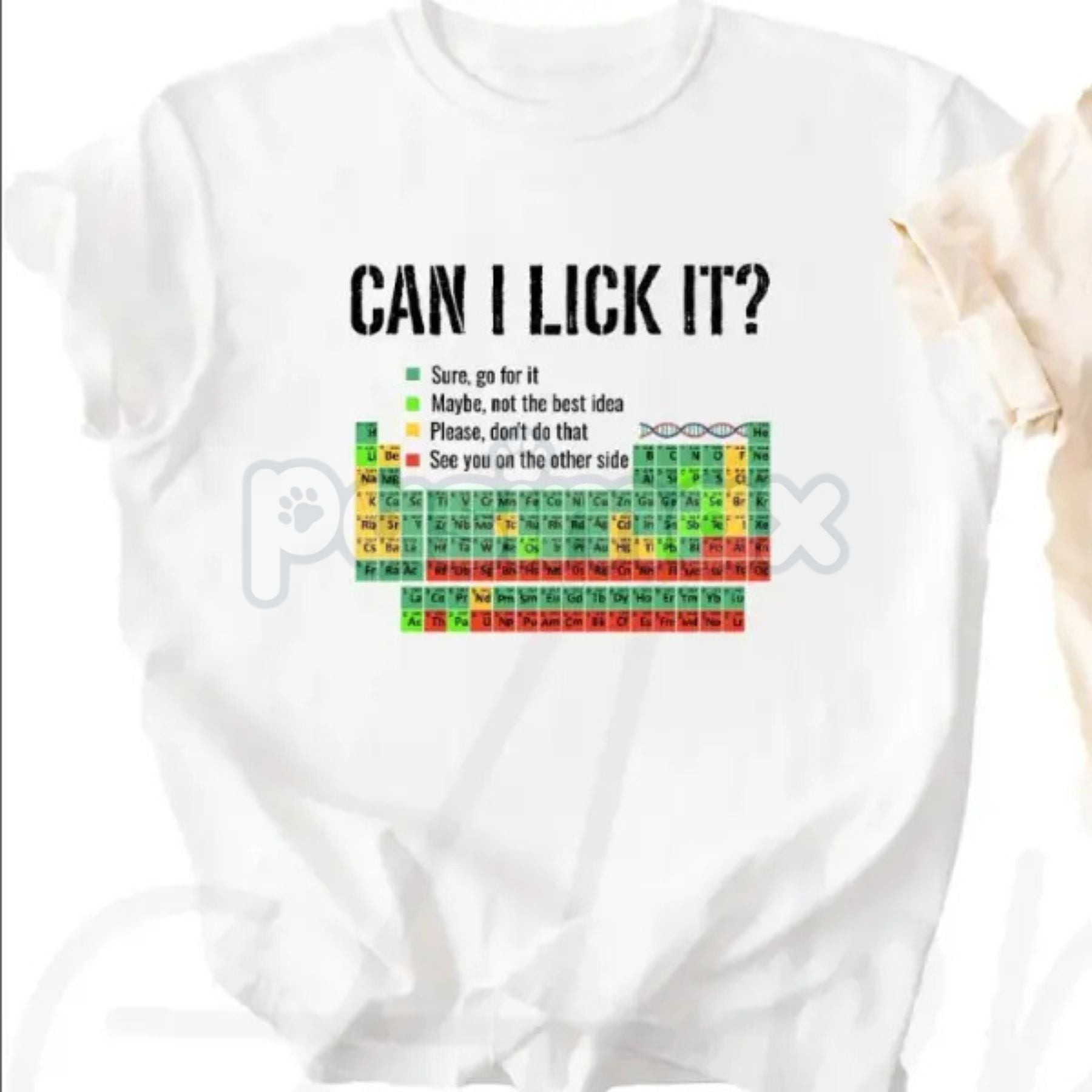 "Can I Lick It" Periodic Table Shirt - Funny Chemistry Shirt, Elements Table Pun Tee, Science Scientist Gift, Nerdy Humor Apparel-Pasimax